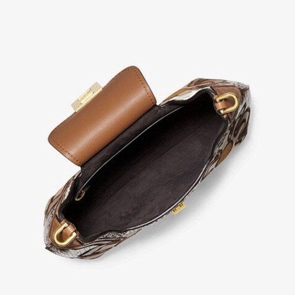 Michael Kors Bancroft Small Patchwork Snakeskin Leather Shoulder Bag - Picture 5 of 12